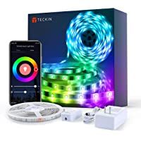 Los mejores  - TECKIN Tiras LED RGB Wifi 5M 5050 SMD Tira de Luces Colores Inteligente funciona con Alexa Móvil Google Home-Multi-Modos…